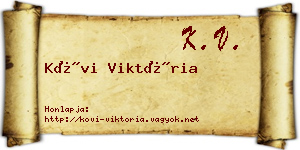 Kövi Viktória névjegykártya